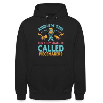 Schweißer Schweißen - Unisex Hoodie - Schwarz - Vorne - Alina (178cm) & Michal (187cm)