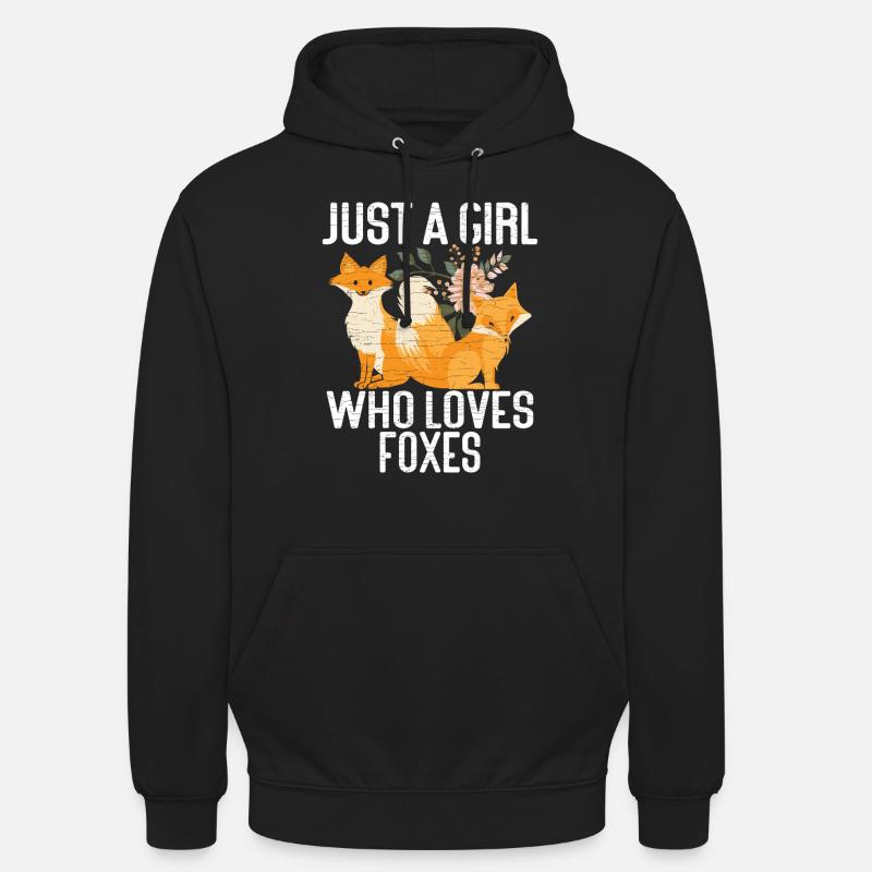 Fuchs Mädchen Geschenk - Unisex Hoodie - Schwarz