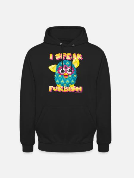 Furby Jeg taler Furbish med Blue Furby - Hættetrøje unisex - sort