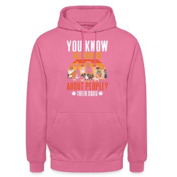 Hundebesitzer Hundehalter - Unisex Hoodie - Pink - Vorne - Alina (178cm) & Michal (187cm)