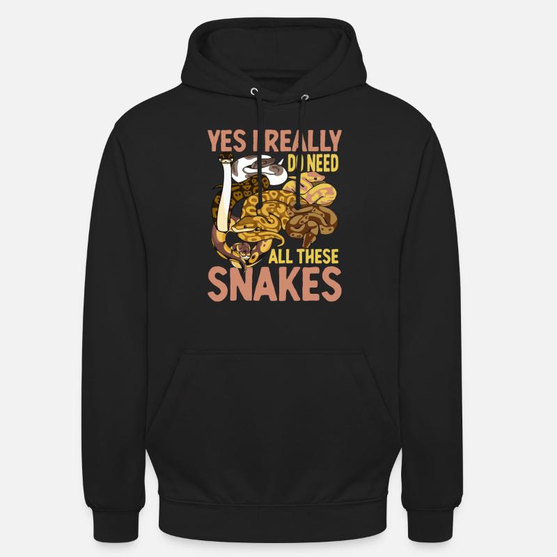 Python Schlange Geschenk - Unisex Hoodie - Schwarz