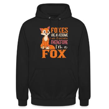 Füchse Fuchs Kinder Geschenk - Unisex Hoodie - Schwarz - Vorne - Alina (178cm) & Michal (187cm)