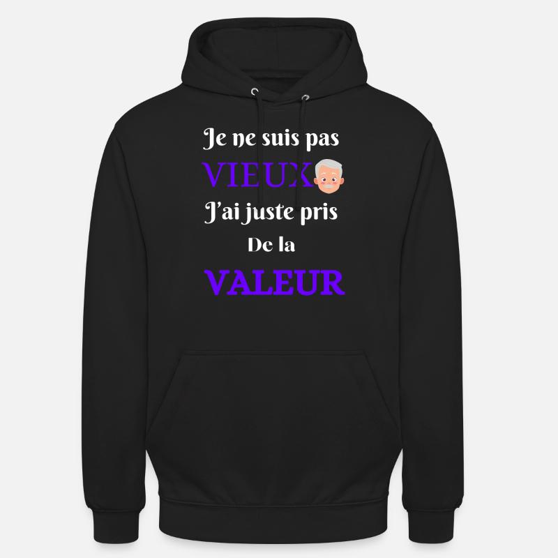 Je ne suis pas vieux - Sweat-shirt à capuche unisexe - noir
