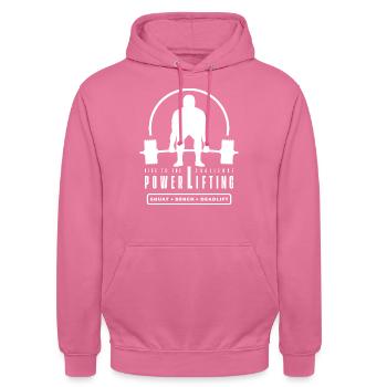 Powerlifting Deadlift - Rise to the Challenge - Unisex Hoodie - pink - Front - Alina (178cm) & Michal (187cm)