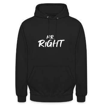 Mr Right, 1/2 of couple theme - Unisex Hoodie - black - Front - Alina (178cm) & Michal (187cm)