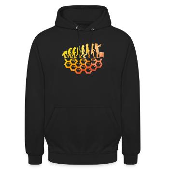 imker evolution Honigbiene Imkerei imkerin - Unisex Hoodie - Schwarz - Vorne - Alina (178cm) & Michal (187cm)