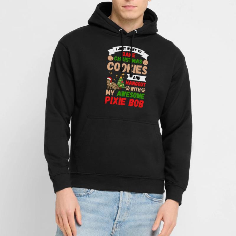Noël Pixiebob chat cuisson des biscuits avec chat Sweat-shirt à capuche unisexe
