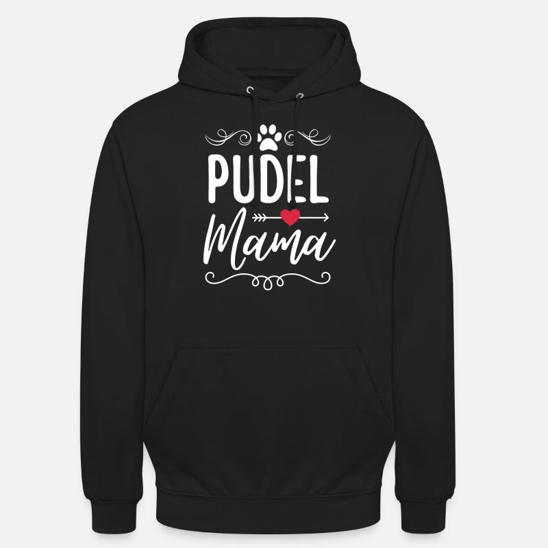Caniche Mama Amant - Sweat-shirt à capuche unisexe - noir