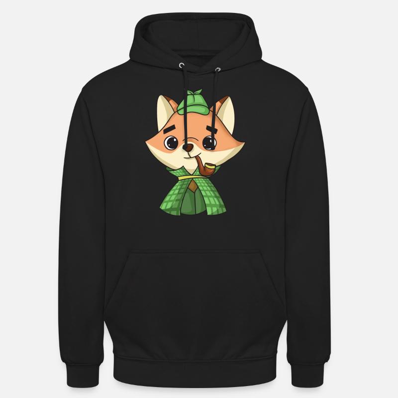 Fuchs-Detektiv - Unisex Hoodie - Schwarz