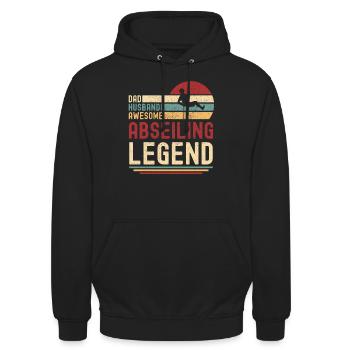 Abseiling retro vintage Abseilen Legende Vater - Unisex Hoodie - Schwarz - Vorne - Alina (178cm) & Michal (187cm)