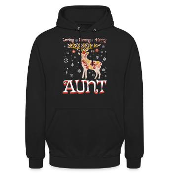 Weihnachten Rentier Tata Frau Tante - Unisex Hoodie - Schwarz - Vorne - Alina (178cm) & Michal (187cm)