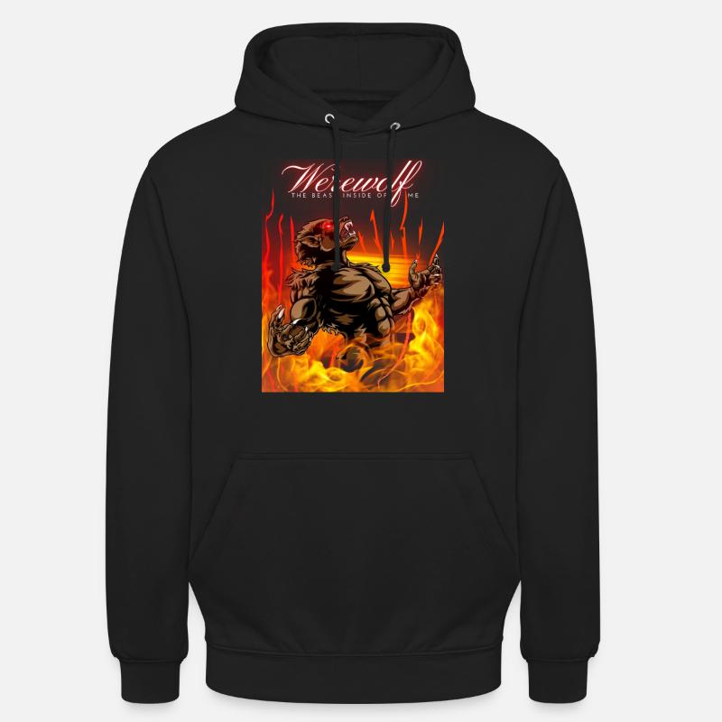 Conception de loup-garou - Sweat-shirt à capuche unisexe - noir