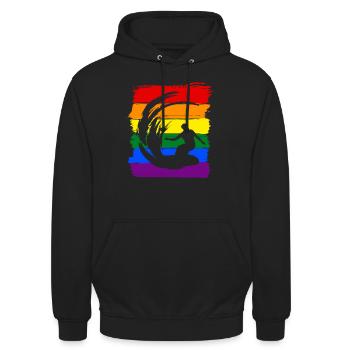Surfer LGBT Pride - Sweat-shirt à capuche unisexe - noir - Devant - Alina (178cm) & Michal (187cm)