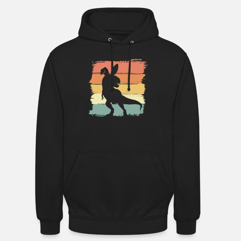 Dinosaure de Pâques rétro - Sweat-shirt à capuche unisexe - noir