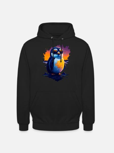 Pingouin mignon - Sweat-shirt à capuche unisexe - noir