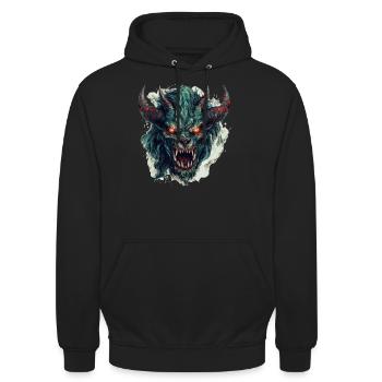 Monster Monster Demon Devil Vampire Guhl Zombie - Unisex Hoodie - black - Front - Alina (178cm) & Michal (187cm)