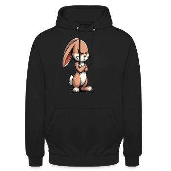 Kaninchen Hase Hasen langohr Klopfer Rammler - Unisex Hoodie - Schwarz - Vorne - Alina (178cm) & Michal (187cm)