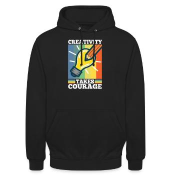 Creativity Takes Courage - Unisex Hoodie - Schwarz - Vorne - Alina (178cm) & Michal (187cm)