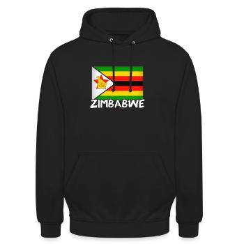 Simbabwe Flagge Wappen Zimbabwe - Unisex Hoodie - Schwarz - Vorne - Alina (178cm) & Michal (187cm)