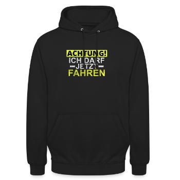 Permis de conduire passé - Sweat-shirt à capuche unisexe - noir - Devant - Alina (178cm) & Michal (187cm)