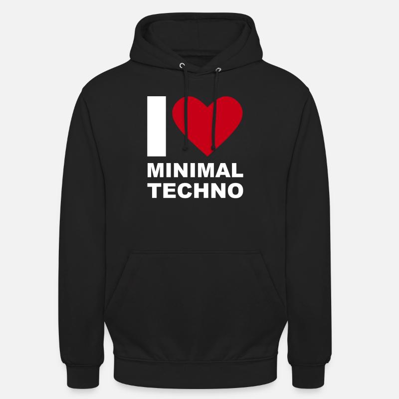 ICH LIEBE TECHNO MINIMAL - Unisex Hoodie - Schwarz