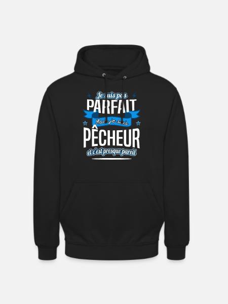pêcheur fan de pêche - Sweat-shirt à capuche unisexe - noir