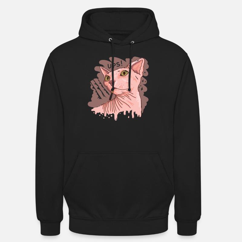 Sphynx Katze mit Zigarette - Unisex Hoodie - Schwarz