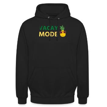 Vacay Mode Ananas Design Für Strandliebhaber - Unisex Hoodie - Schwarz - Vorne - Alina (178cm) & Michal (187cm)