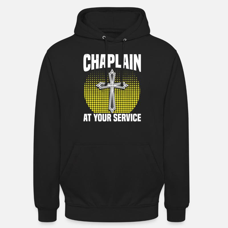 Pasteur à votre service, aumônier - Sweat-shirt à capuche unisexe - noir