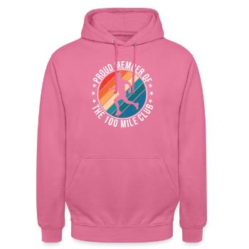 100 Mile Club Ultra Run Trailrunning Ultraläufer - Unisex Hoodie - Pink - Vorne - Alina (178cm) & Michal (187cm)