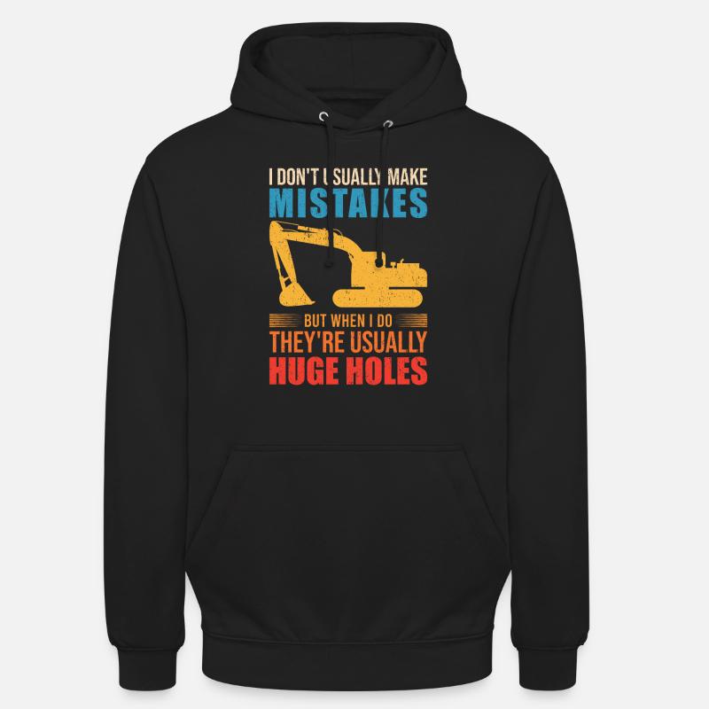 Retro Bagger Spruch Baggerfahrer Baustelle - Unisex Hoodie - Schwarz