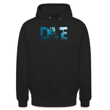 Apnea Diver Freediver Scuba Diver - Unisex Hoodie - black - Front - Alina (178cm) & Michal (187cm)