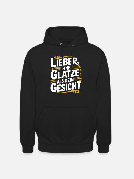 Glatze Frisur Haarausfall, Glatzenträger - Unisex Hoodie - Schwarz