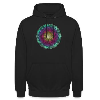Mandala - Unisex Hoodie - Schwarz - Vorne - Alina (178cm) & Michal (187cm)