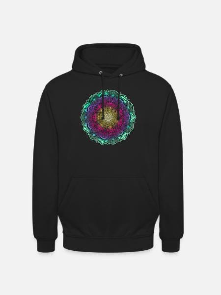 Mandala - Sweat-shirt à capuche unisexe - noir
