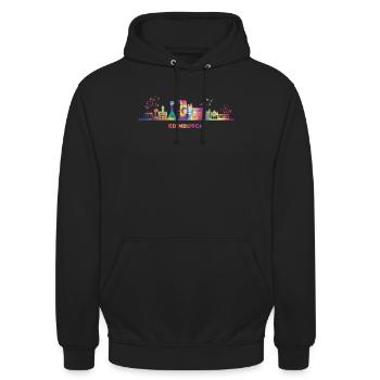 Edinburgher Skyline Stadtbild Edinburgh - Unisex Hoodie - Schwarz - Vorne - Alina (178cm) & Michal (187cm)