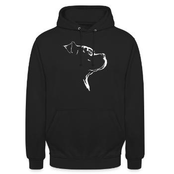 Staffordshire Bullterrier Hunde Hund Wilsigns - Unisex Hoodie - Schwarz - Vorne - Alina (178cm) & Michal (187cm)