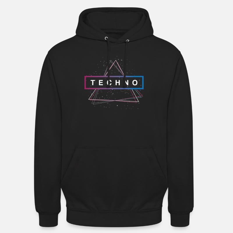 Techno triangle rave - Sweat-shirt à capuche unisexe - noir