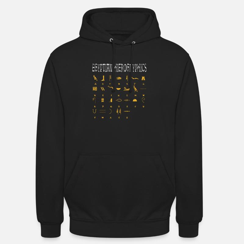 Hiéroglyphes égyptiens Égypte Pyramide - Sweat-shirt à capuche unisexe - noir