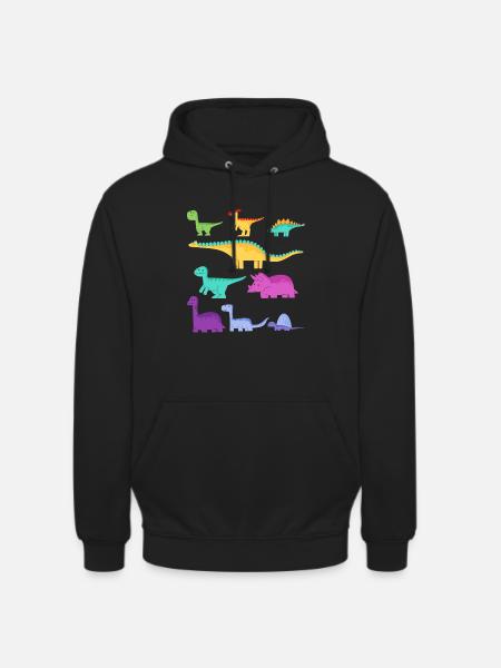 Typer af dinosaurer Dino - Hættetrøje unisex - sort