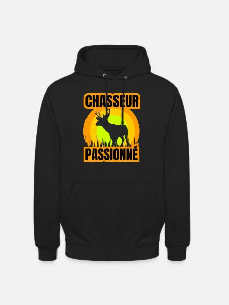 chasseur passionné - Sweat-shirt à capuche unisexe - noir