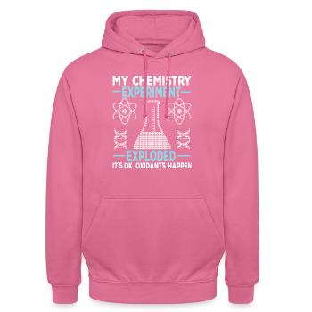 Chemie Chemikant Wissenschaftler Experiment - Unisex Hoodie - Pink - Vorne - Alina (178cm) & Michal (187cm)