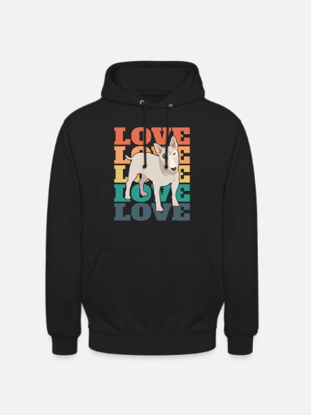 Bull Terrier - Amour - Sweat-shirt à capuche unisexe - noir