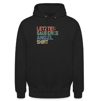 Letztes sauberes Angel Shirt Angeln - Unisex Hoodie - Schwarz - Vorne - Alina (178cm) & Michal (187cm)