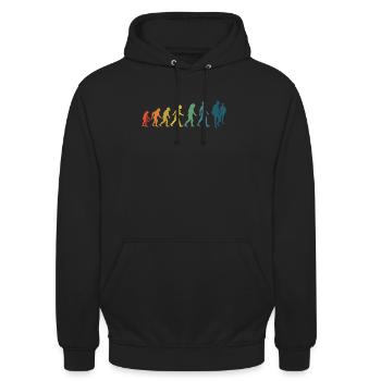 Lgbtq Regenbogenflagge Homosexuell Evolution Queer - Unisex Hoodie - Schwarz - Vorne - Alina (178cm) & Michal (187cm)