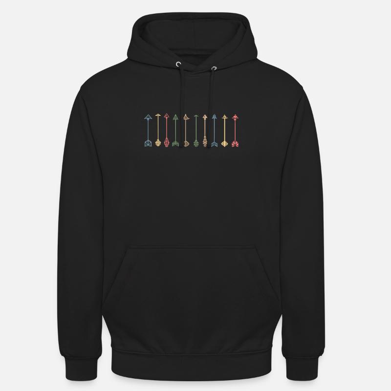 Pfeile Bogenschießen Retro Bogenschütze Langbogen - Unisex Hoodie - Schwarz