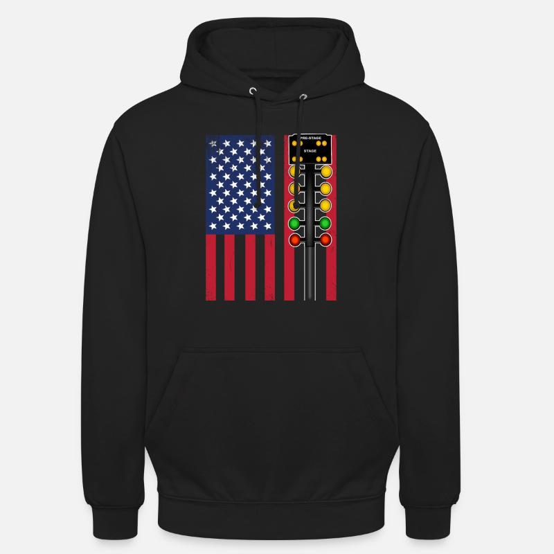 Drapeau de Drag Racing USA - Sweat-shirt à capuche unisexe - noir