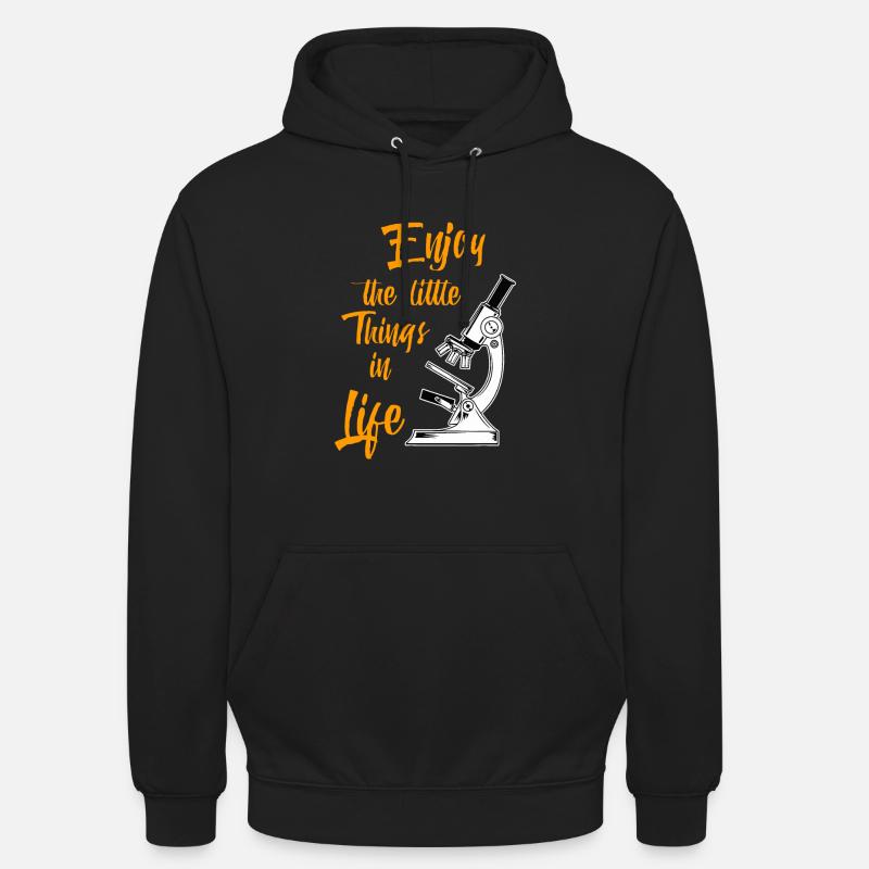 Laboratoire de microscope biologiste - jeu de mots de biologie - Sweat-shirt à capuche unisexe - noir