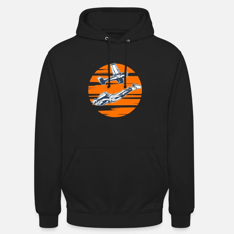 Parachutisme parachutiste Coucher de soleil - Sweat-shirt à capuche unisexe - noir