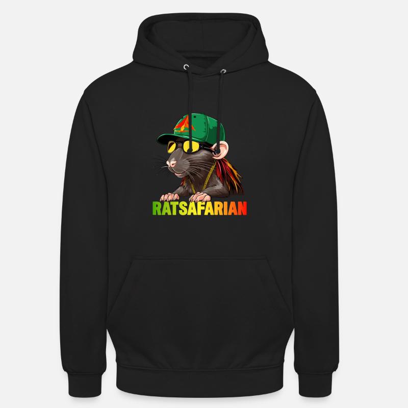 Cool Rasta Rat Coloré - Sweat-shirt à capuche unisexe - noir